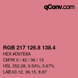 カラーコード: RGB 217 126.8 138.4 | qconv.com
