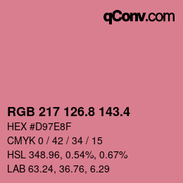 カラーコード: RGB 217 126.8 143.4 | qconv.com