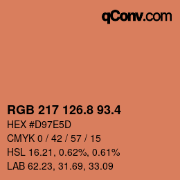 カラーコード: RGB 217 126.8 93.4 | qconv.com