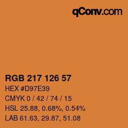 Color code: RGB 217 126 57 | qconv.com
