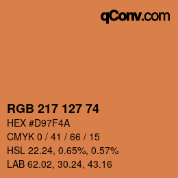 Código de color: RGB 217 127 74 | qconv.com