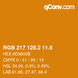 カラーコード: RGB 217 128.2 11.6 | qconv.com