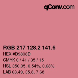 カラーコード: RGB 217 128.2 141.6 | qconv.com