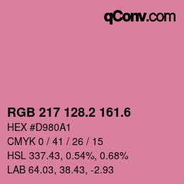 カラーコード: RGB 217 128.2 161.6 | qconv.com