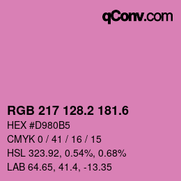 カラーコード: RGB 217 128.2 181.6 | qconv.com