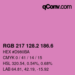 カラーコード: RGB 217 128.2 186.6 | qconv.com