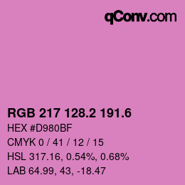 カラーコード: RGB 217 128.2 191.6 | qconv.com
