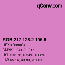 カラーコード: RGB 217 128.2 196.6 | qconv.com