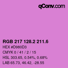 カラーコード: RGB 217 128.2 211.6 | qconv.com