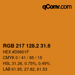 カラーコード: RGB 217 128.2 31.6 | qconv.com
