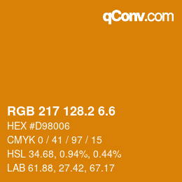 カラーコード: RGB 217 128.2 6.6 | qconv.com