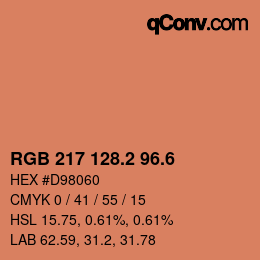 カラーコード: RGB 217 128.2 96.6 | qconv.com