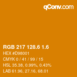 カラーコード: RGB 217 128.6 1.6 | qconv.com