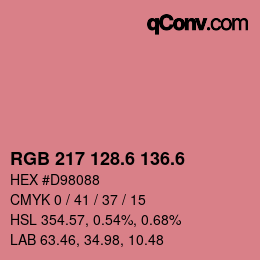 カラーコード: RGB 217 128.6 136.6 | qconv.com