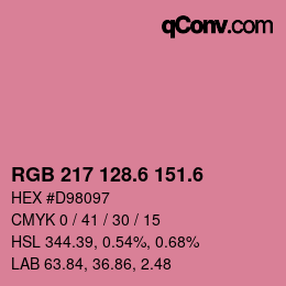 カラーコード: RGB 217 128.6 151.6 | qconv.com