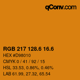 カラーコード: RGB 217 128.6 16.6 | qconv.com