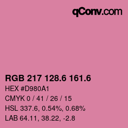 カラーコード: RGB 217 128.6 161.6 | qconv.com