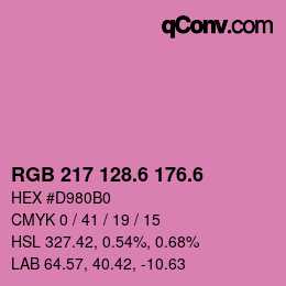 カラーコード: RGB 217 128.6 176.6 | qconv.com
