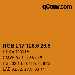 カラーコード: RGB 217 128.6 26.6 | qconv.com