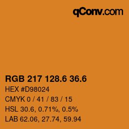 カラーコード: RGB 217 128.6 36.6 | qconv.com