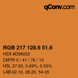カラーコード: RGB 217 128.6 51.6 | qconv.com
