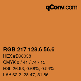 カラーコード: RGB 217 128.6 56.6 | qconv.com