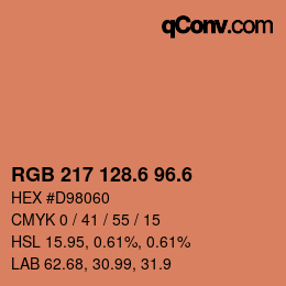 カラーコード: RGB 217 128.6 96.6 | qconv.com