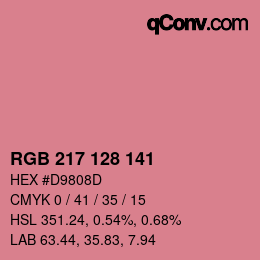 カラーコード: RGB 217 128 141 | qconv.com