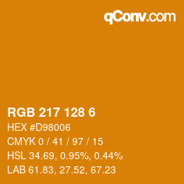 Color code: RGB 217 128 6 | qconv.com