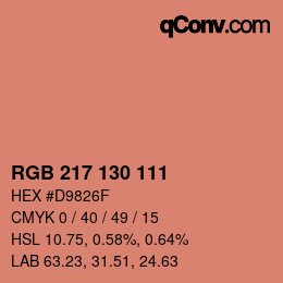 颜色代码: RGB 217 130 111 | qconv.com