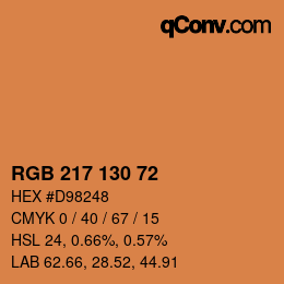 Color code: RGB 217 130 72 | qconv.com