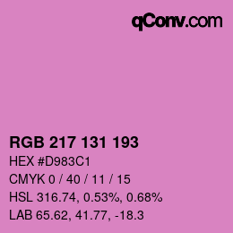 Color code: RGB 217 131 193 | qconv.com