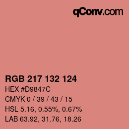 Color code: RGB 217 132 124 | qconv.com