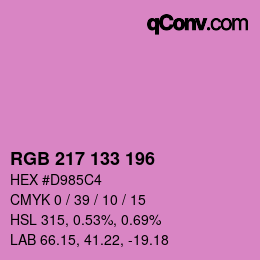 Código de color: RGB 217 133 196 | qconv.com