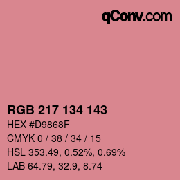 Color code: RGB 217 134 143 | qconv.com