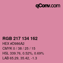 Color code: RGB 217 134 162 | qconv.com