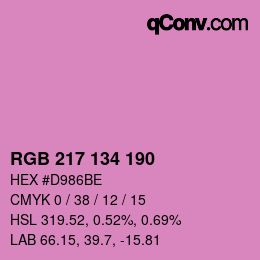 颜色代码: RGB 217 134 190 | qconv.com