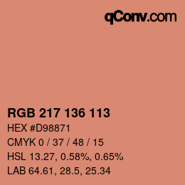 Color code: RGB 217 136 113 | qconv.com