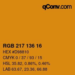 Color code: RGB 217 136 16 | qconv.com