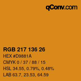 Color code: RGB 217 136 26 | qconv.com