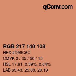 Color code: RGB 217 140 108 | qconv.com