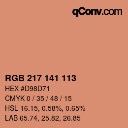 Color code: RGB 217 141 113 | qconv.com