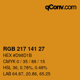 Color code: RGB 217 141 27 | qconv.com