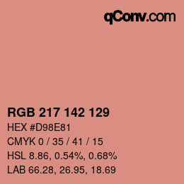 Color code: RGB 217 142 129 | qconv.com