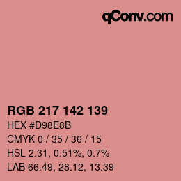 Color code: RGB 217 142 139 | qconv.com