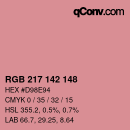 Color code: RGB 217 142 148 | qconv.com