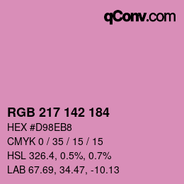 Código de color: RGB 217 142 184 | qconv.com