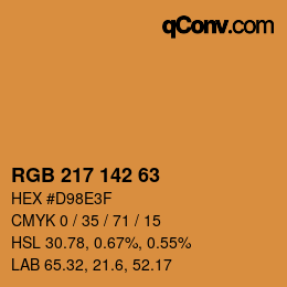 Color code: RGB 217 142 63 | qconv.com