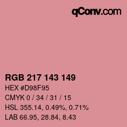カラーコード: RGB 217 143 149 | qconv.com