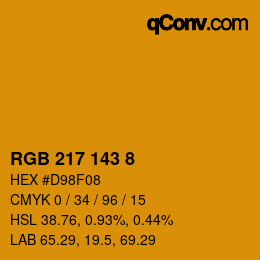 颜色代码: RGB 217 143 8 | qconv.com